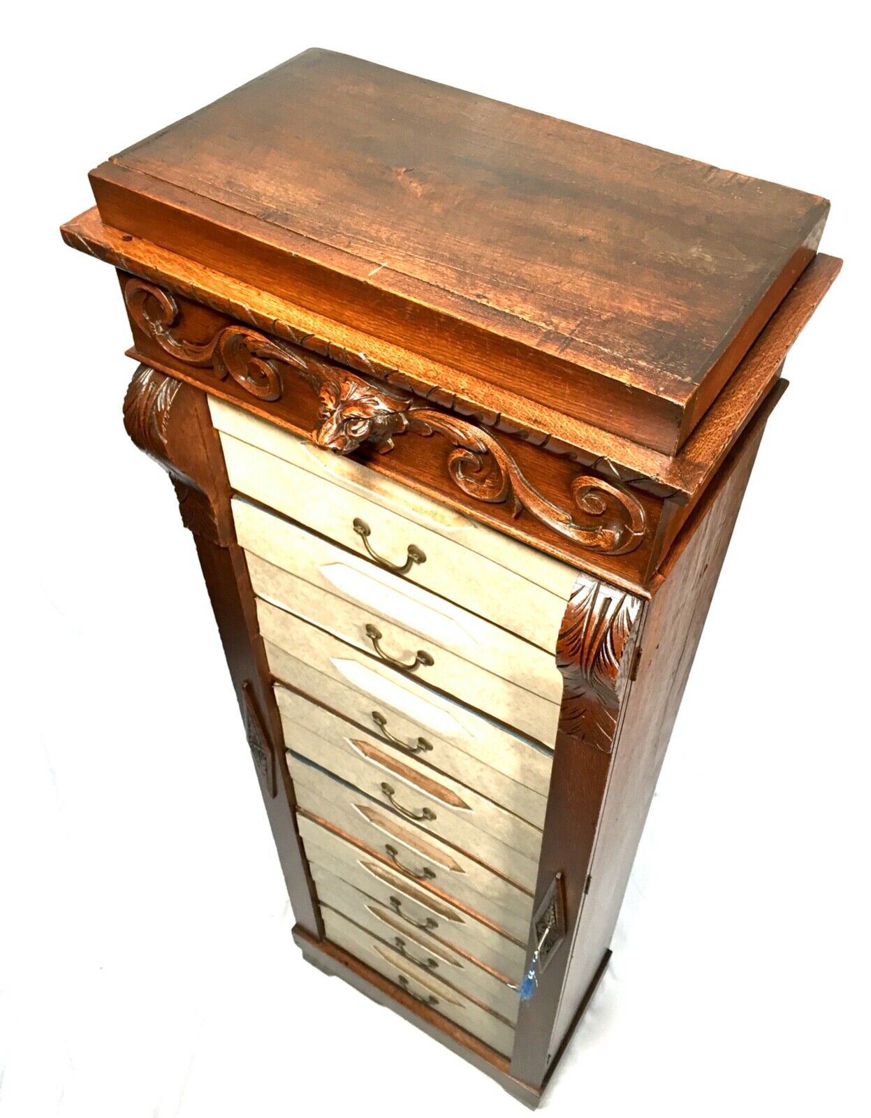 Antique Oak French Filing Cabinet / Chest of Drawers / Cartonnier / 19th Century