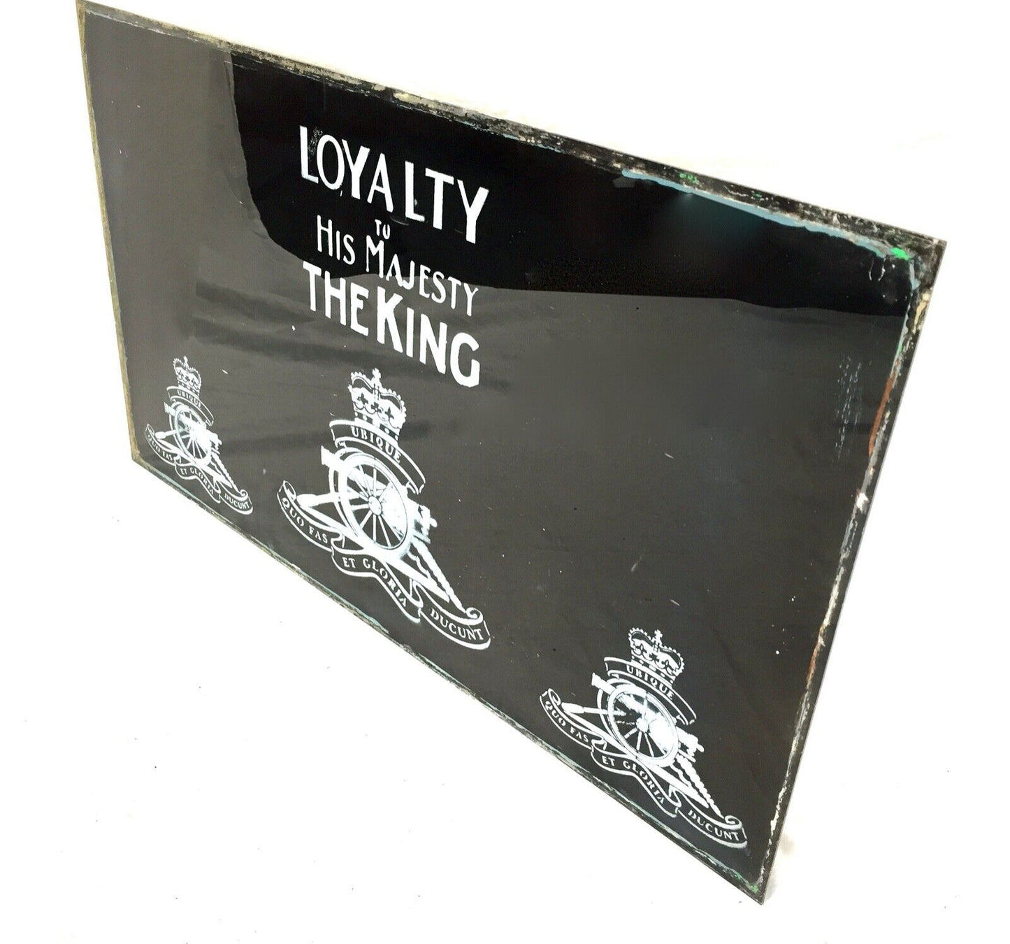 Vintage Glass Window Sign Officers Mess Glass Window Royal Regiment