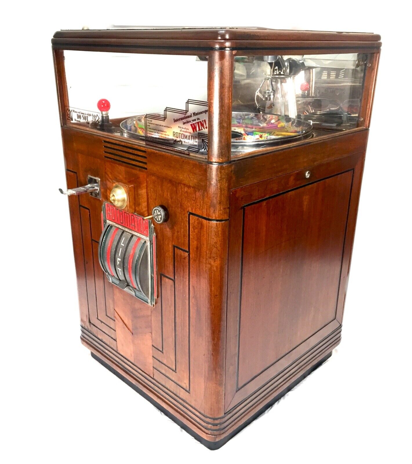 Antique 1930s Rotomatic Coin Operated Arcade Machine By Mutoscope Reel Working