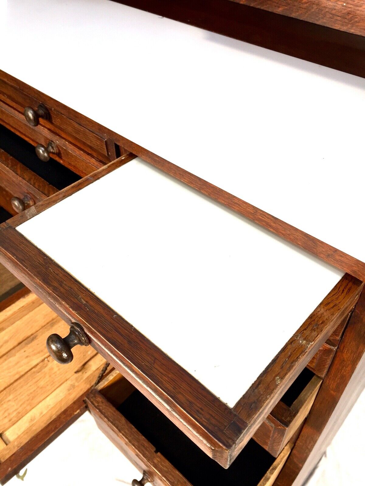 Antique Edwardian Oak Dentists Cabinet by Claudius Ash & Son London / Collectors