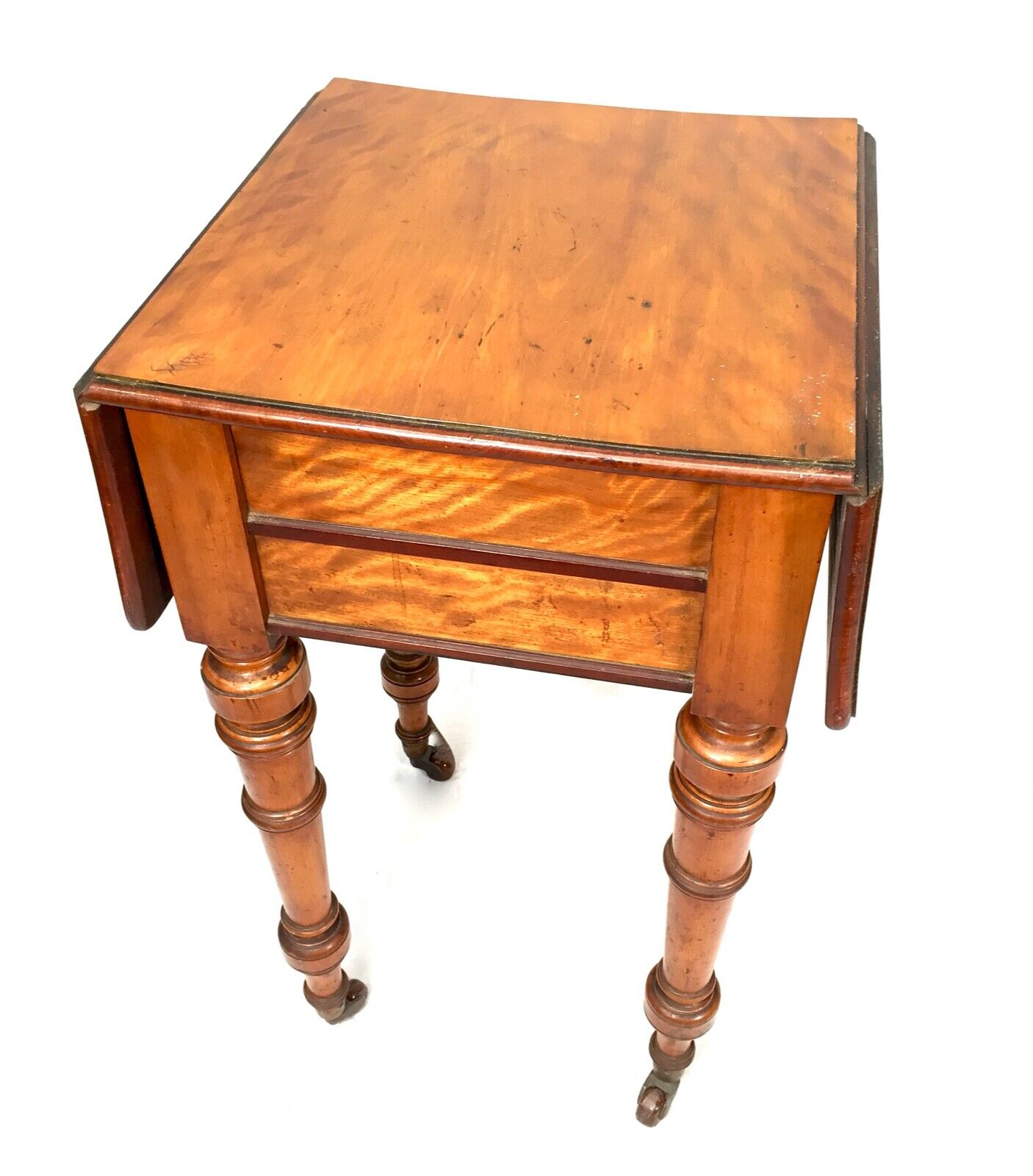 Antique Drawing Room Pembroke Table / Drop Leaf Sides Sideboard / Lamp Stand