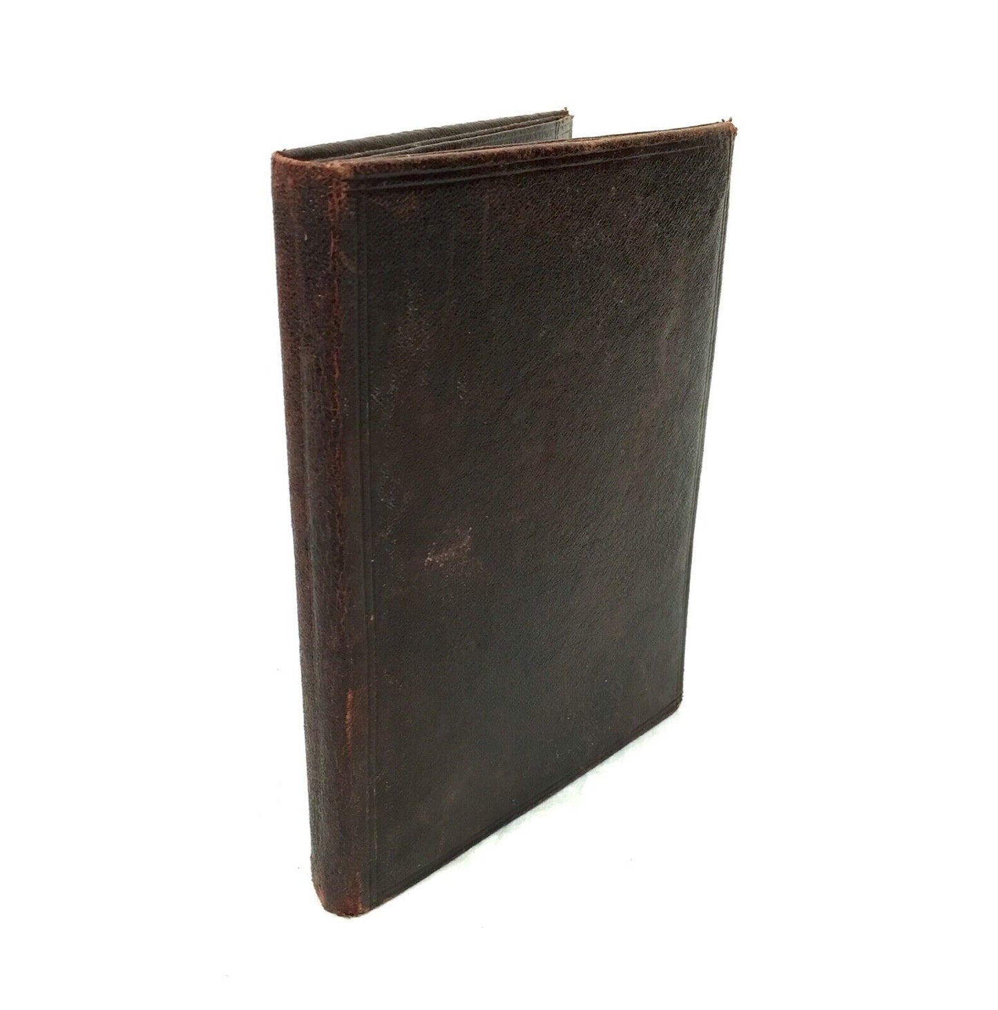 Antique Leather Bound Double Photo Frame / Fold Away / Free Standing