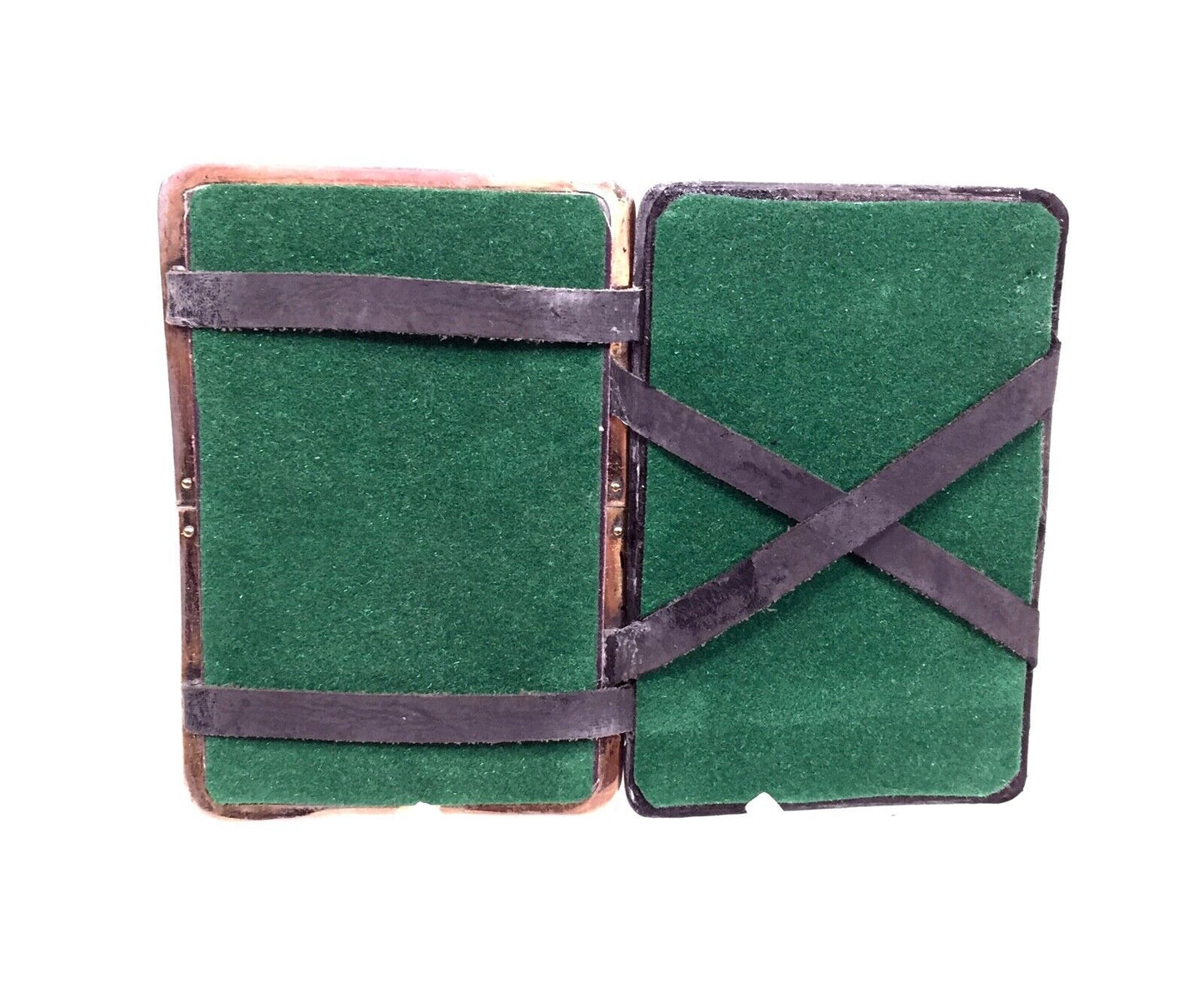 Antique Leather & Silver Wallet / Gentleman's Magic Card Case / Birmingham 1918