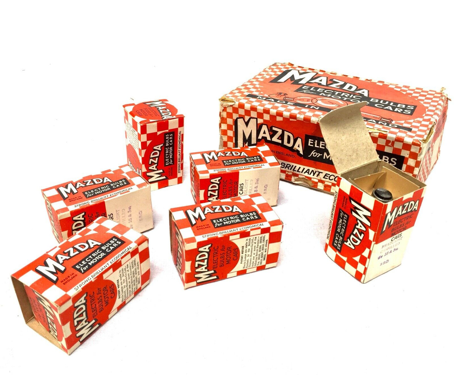 Antique Advertising - Mazda Electric Bulbs for Motor Cars / Vehicles Set in Box