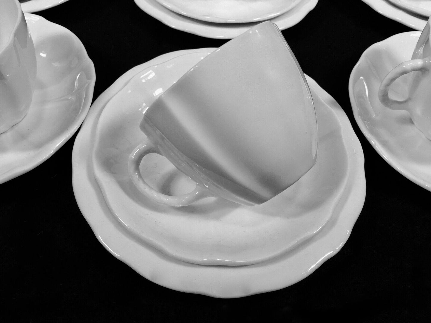 Antique Royal Crown Derby - Surrey White Utility Ware Tea Set for 6 People c1945