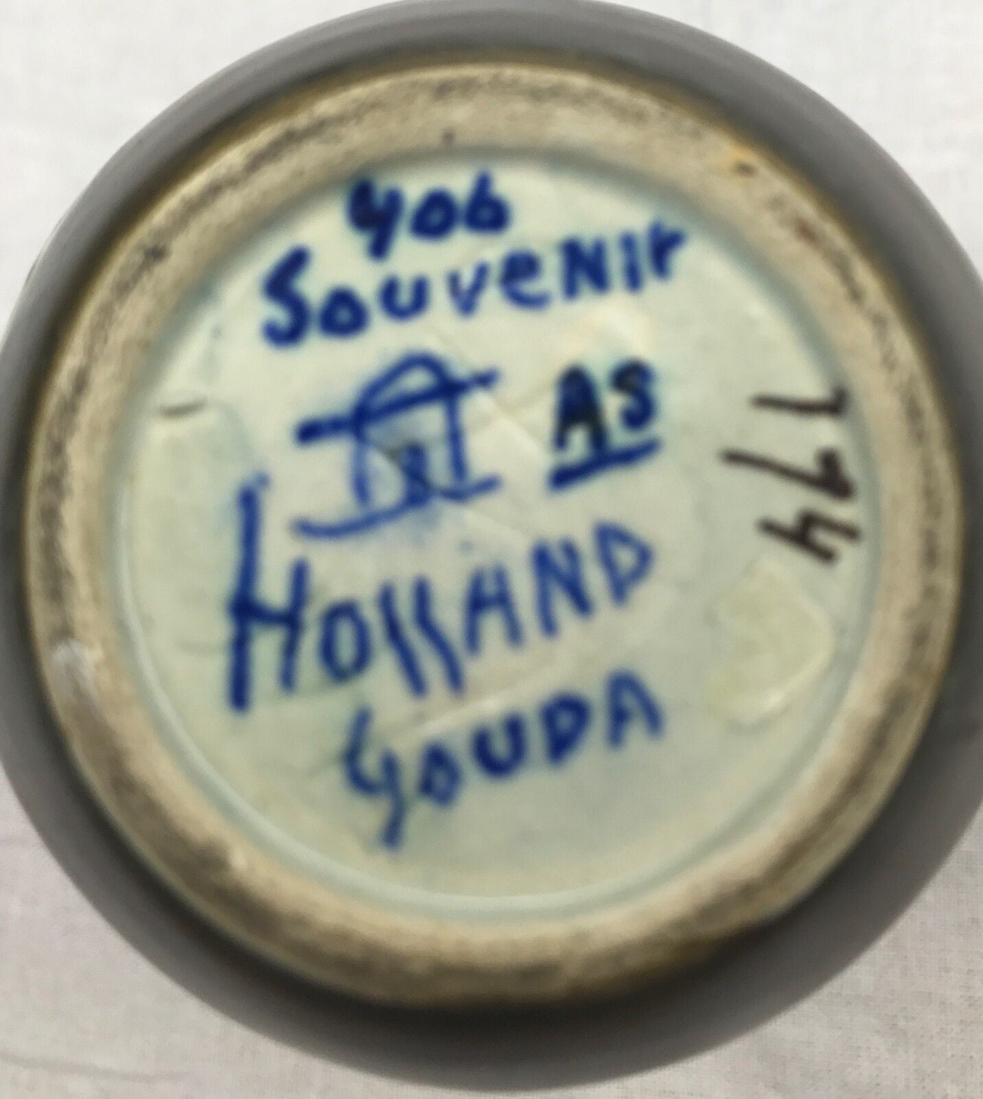 Gouda Pottery Jug / Vase / Art Deco Style / Brown / Yellow / Orange / Antique