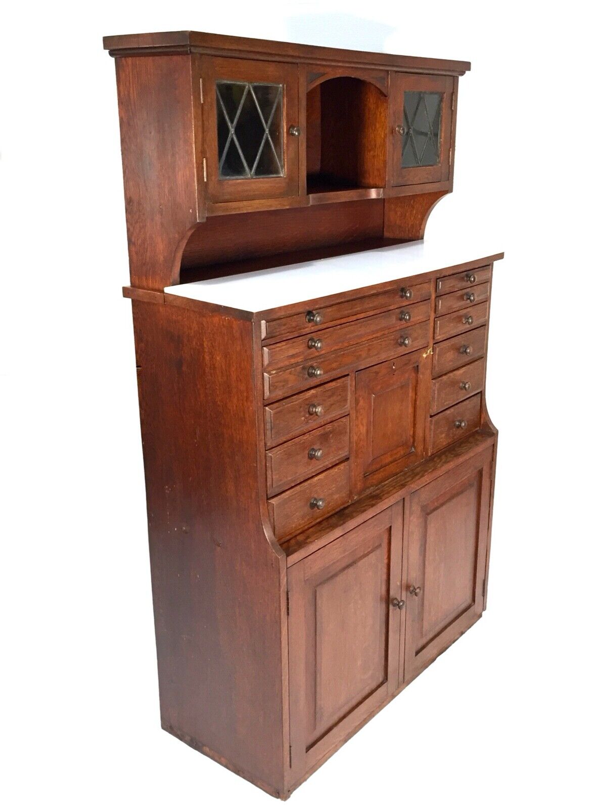 Antique Edwardian Oak Dentists Cabinet by Claudius Ash & Son London / Collectors