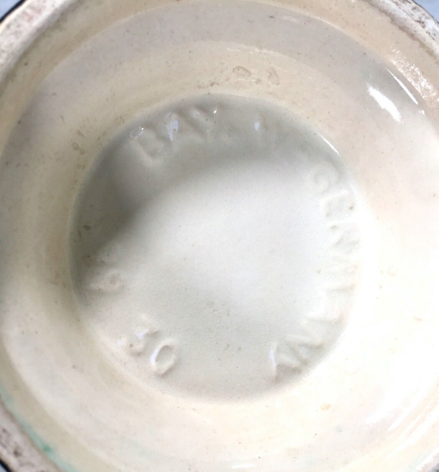 Vintage West German Pottery Bay Vase Moulded Flowers Red / Yellow / Retro 1970s