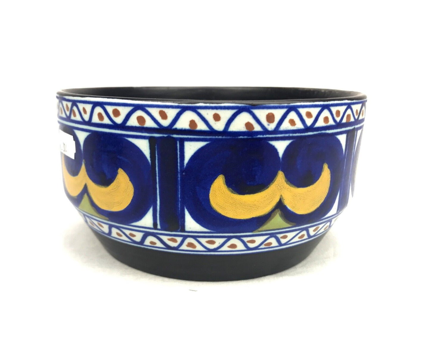 Gouda Pottery Bowl / Vase / Centre Piece / Art Deco 1920's / Blue / Yellow