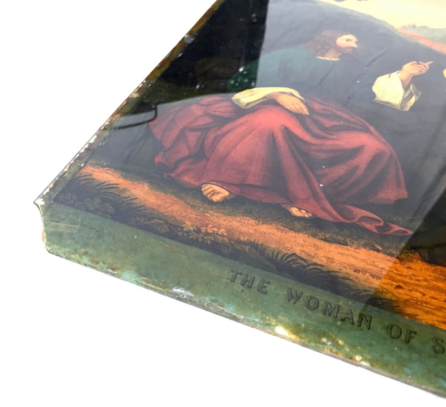 Antique 19th Century Set of 4 Religious Reverse Glass Paintings by James Bateman