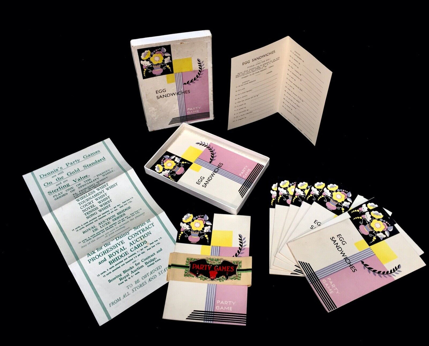 Vintage Party Game - Dennis Dainty Egg Sandwiches / 1970s / Unused and Boxed