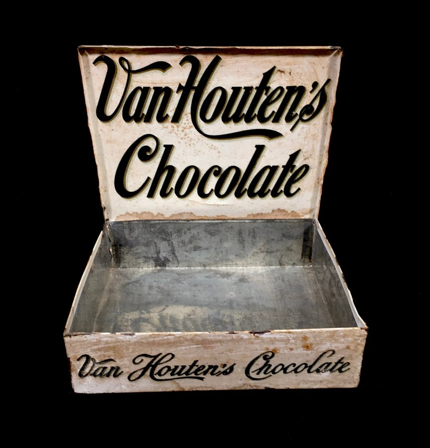 Antique Advertising - Van Houten's Chocolate Confectionery Shop Display Box Tin
