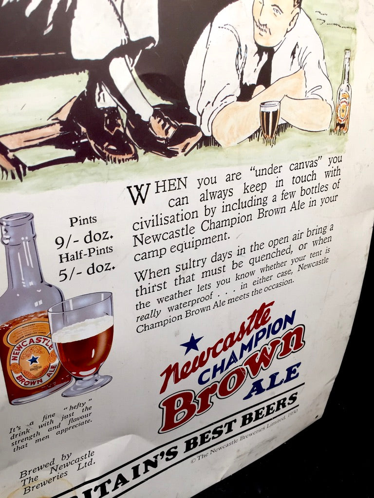 Vintage Advertising Newcastle Champion Brown Ale Simply Splendid Tin Plate Sign