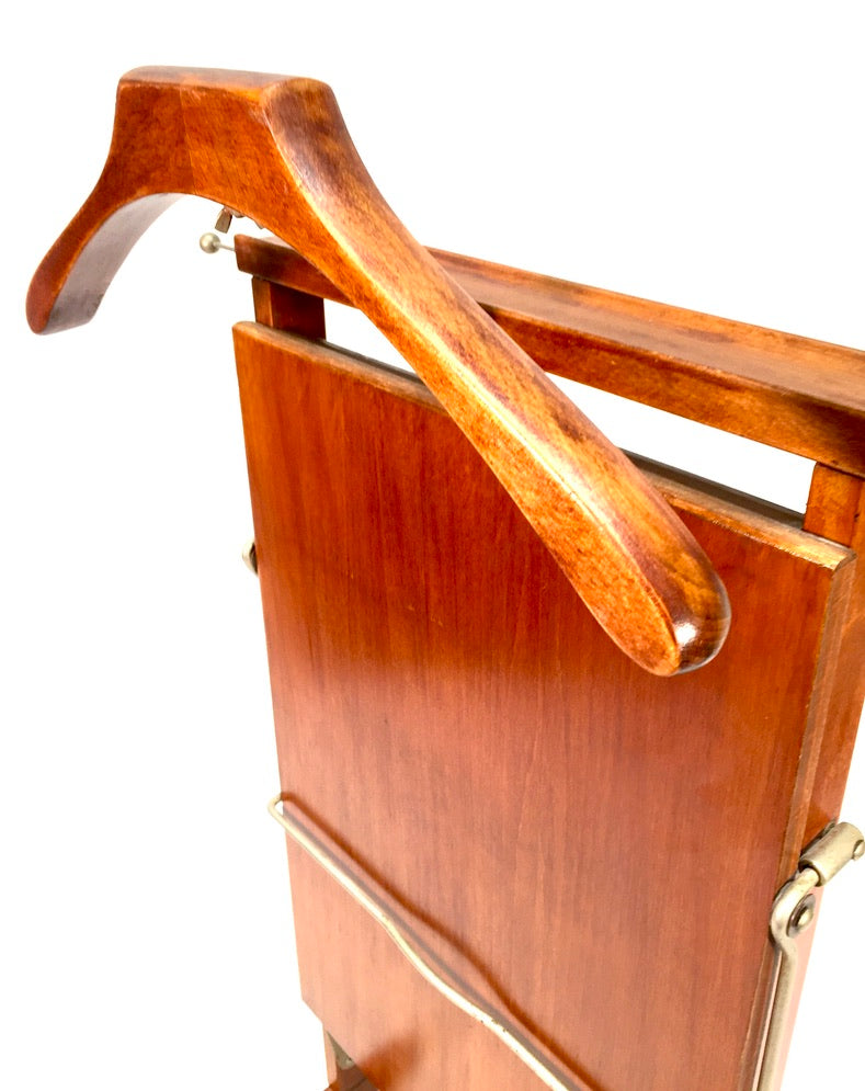 Antique Wooden Gentlemens Valet Stand & Trousers Press Mid 20th Century