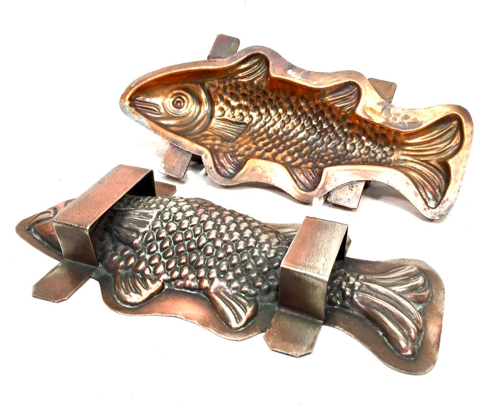Antique Kitchenalia - French Copper Fish Chocolate Mould by Letang Fils c.1900