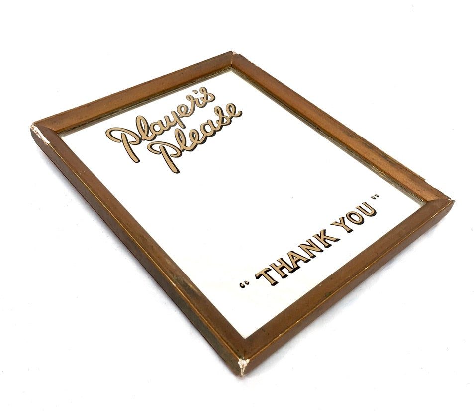 Antique Advertising - Player's Please Cigarettes Framed Mirror / Sign Tabletop