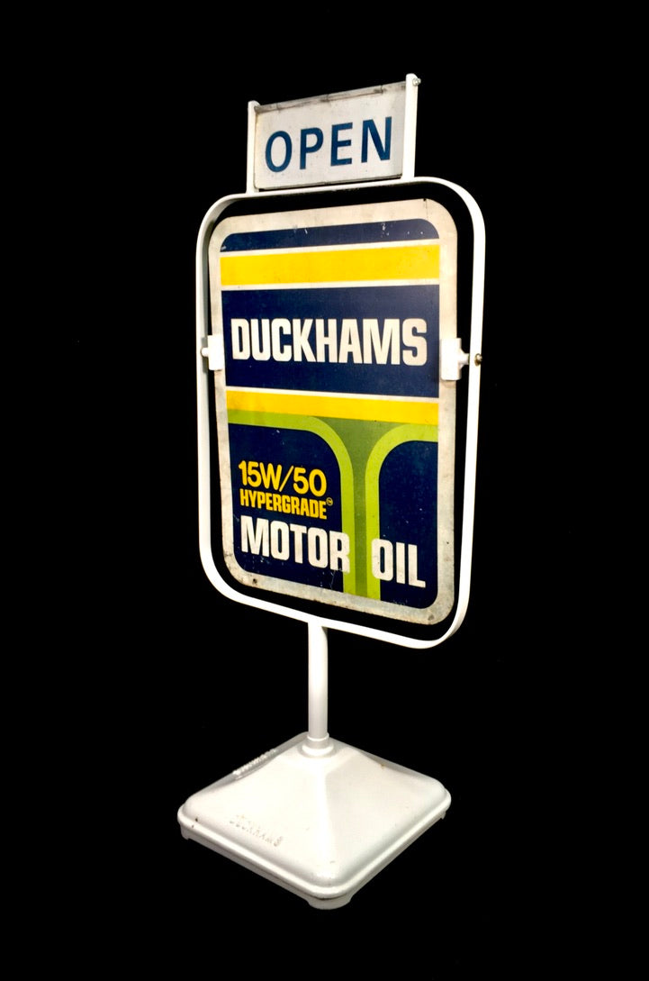 Antique Advertising - Vintage Duckhams Double Sided Garage Forecourt Swing Sign