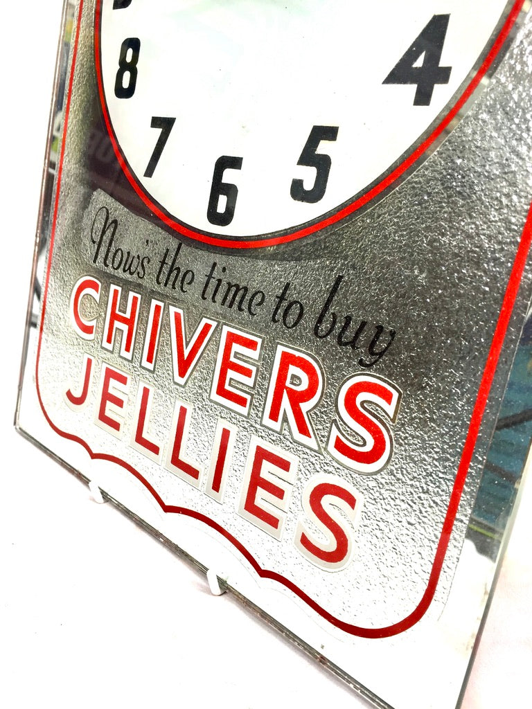 Antique Advertising - Chivers Jellies 1940s Smiths Electric Clock Sign / Working