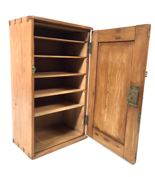 Antique Wooden Pine Tabletop Cabinet Storage Shelf Box for LNER Railway c.1930
