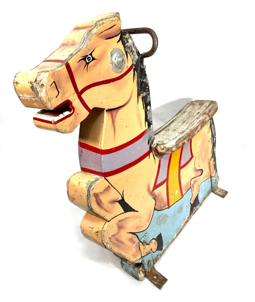 Antique Hand Painted Salvaged Fairground Carousel Animal Horse Figure / Ride