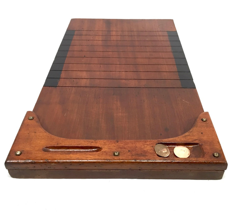 Vintage Classic British Pub Bar Game "Shove ha'penny" Board / Penny Pusher Game