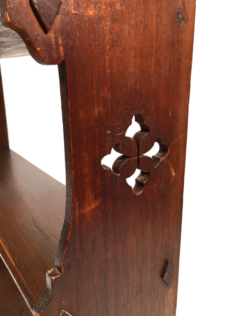 Antique Wooden Hand Carved Art Nouveau Wall Hanging Display Shelf c1900