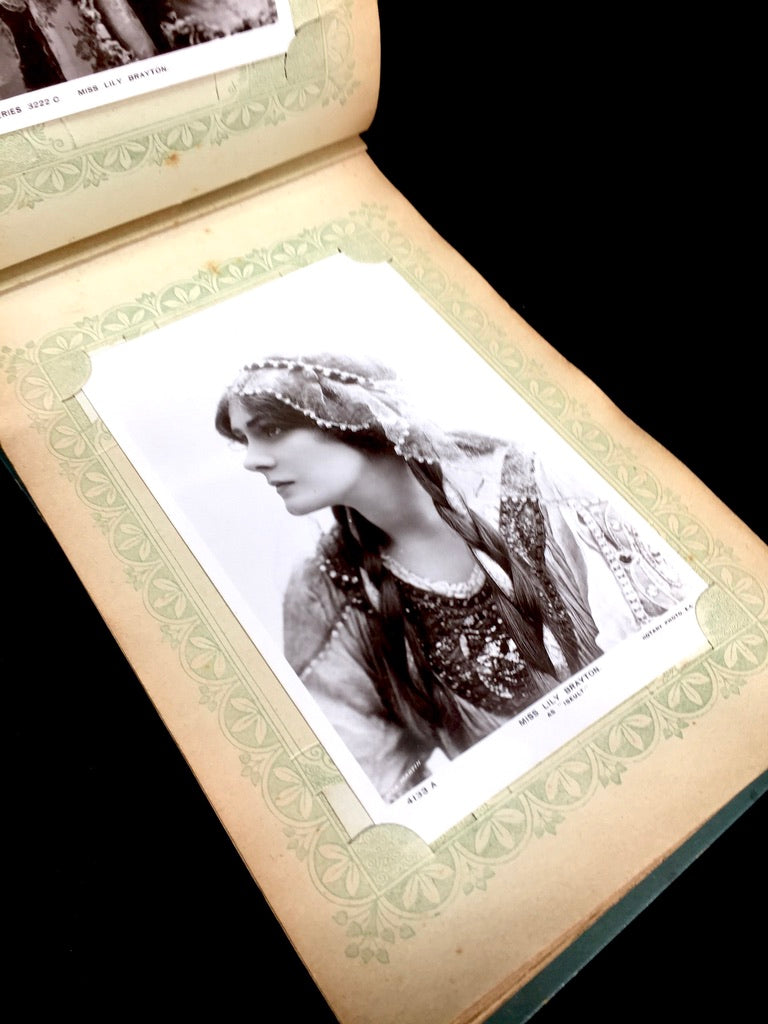 Antique Art Nouveau Early 20th Century Postcard Album / Photo Book / Scrapbook