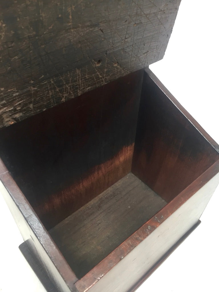 Antique Gothic Revival Wooden Salt / Candle Box / c.1900 Wall Hanging / Tabletop