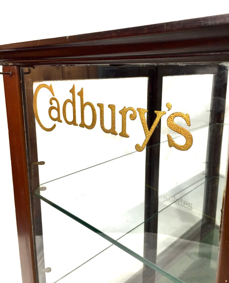 Antique Edwardian Cadbury’s Glass Chocolate Shop Counter Sweet Display Cabinet