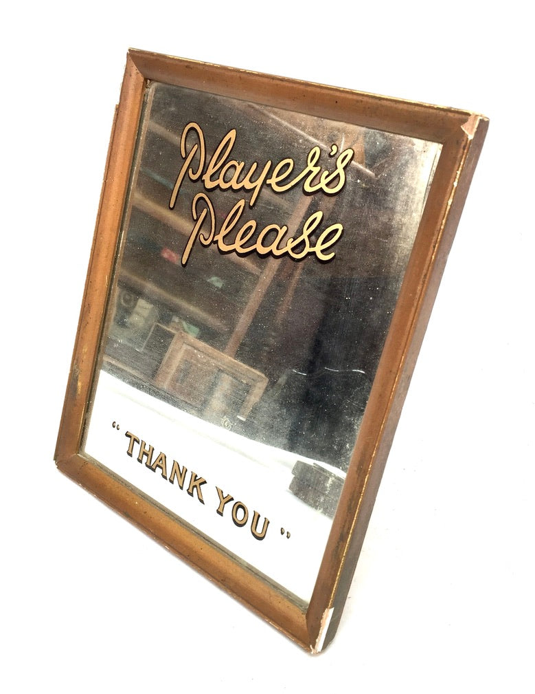 Antique Advertising - Player's Please Cigarettes Framed Mirror / Sign Tabletop