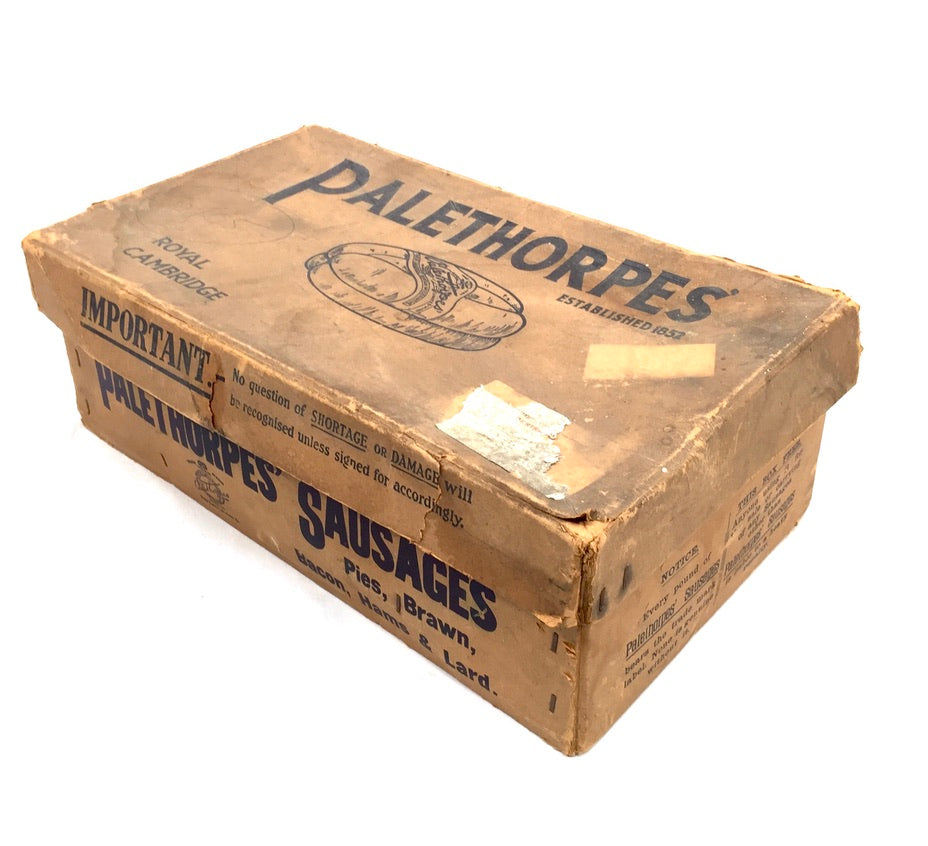 Antique Advertising Palethorpes Royal Cambridge Sausage Box Shop Display Crate