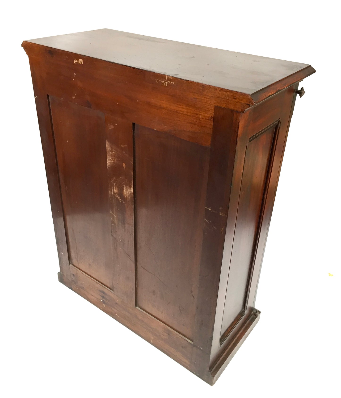 Antique Wooden Amberg's Patent Filing Cabinet Letter File Storage Chest with Key