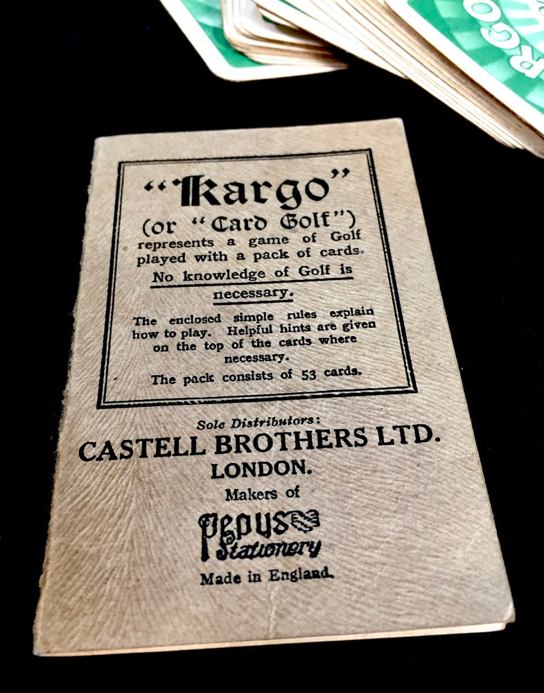 Antique Kargo Golf Playing Card Game / Complete Set / Castell Brothers c.1930