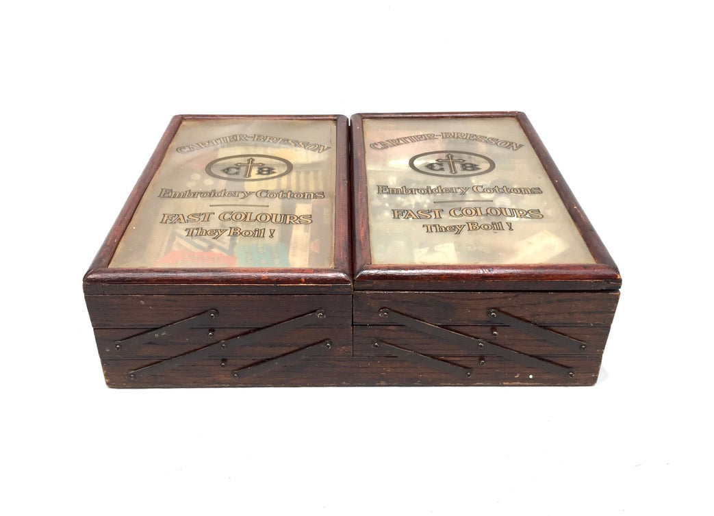 Antique Haberdashery Shop Display Cartier Bresson Cotton Cantilever Sewing Box