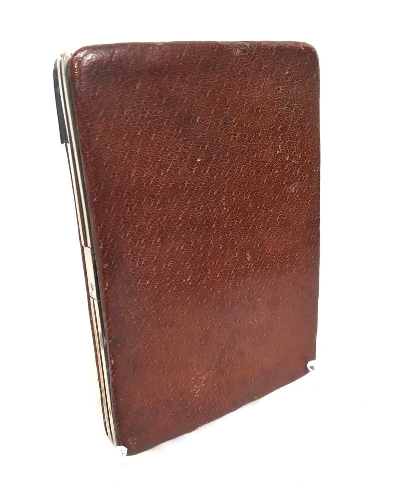 Antique Art Nouveau Silver Covered Leather Wallet Card Case Birmingham 1903