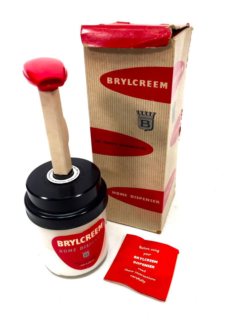 Vintage Unused Brylcreem Home Dispenser Pump Mid 20th Century c.1950 Antique