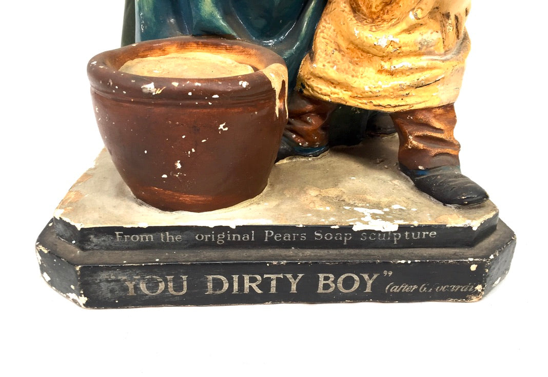 Antique Advertising - Victorian Pears Soap "You Dirty Boy" Shop Display Statue