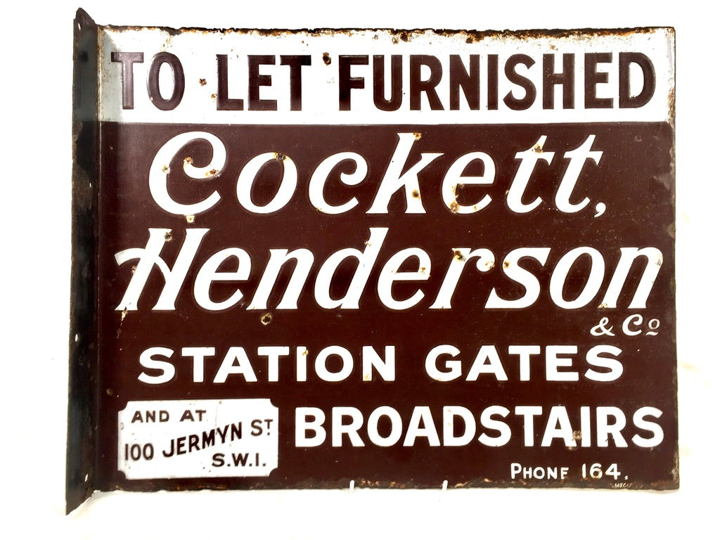 Antique Advertising - Early 20th Century Enamel Sign for a London Estate Agents