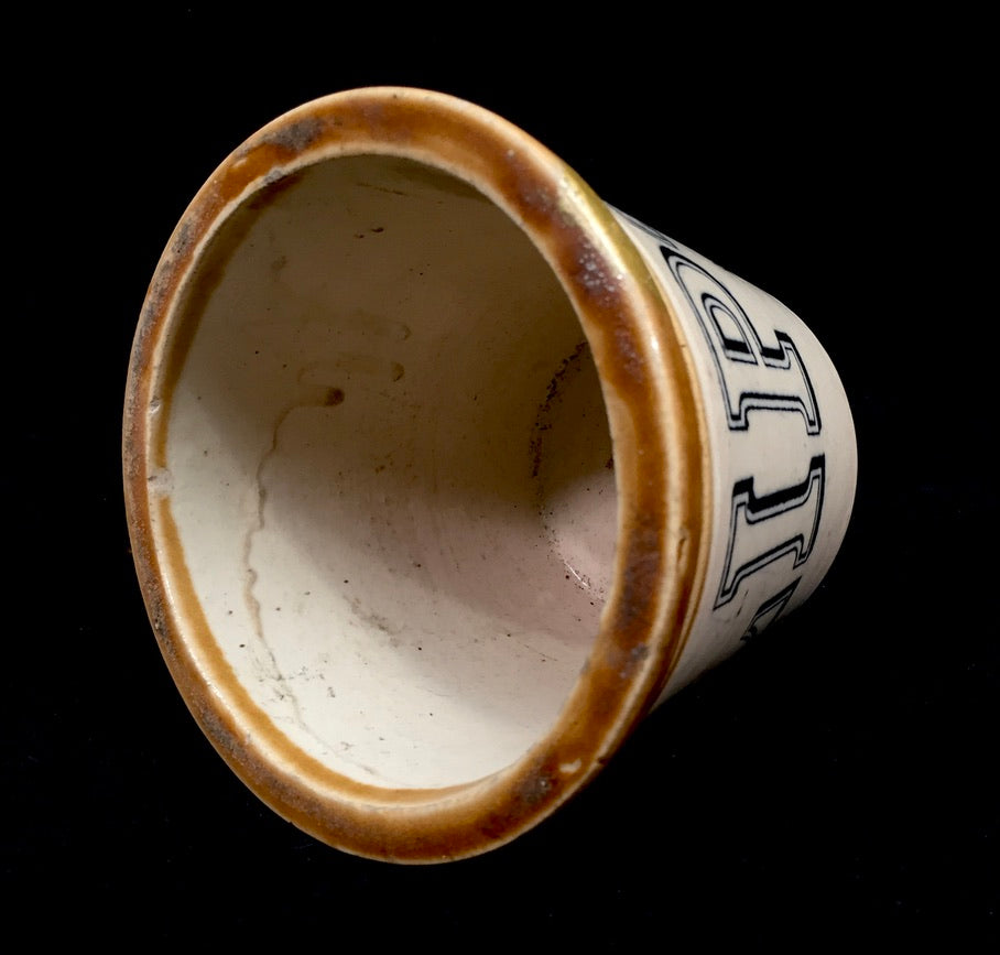 Antique Advertising - Lipton Stoneware Butter Dairy Crock / Pot Utensil Holder