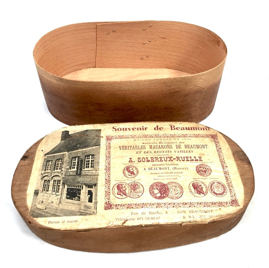 Antique Advertising - French Souvenir Shop Box for Macarons from Beaumont