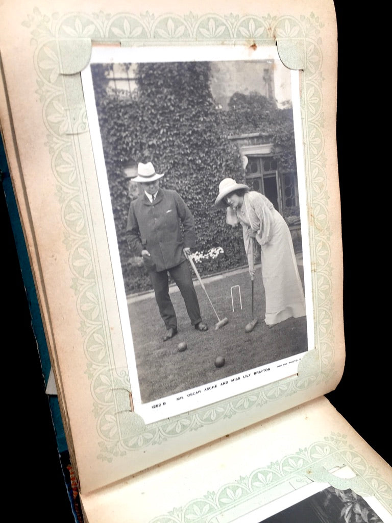 Antique Art Nouveau Early 20th Century Postcard Album / Photo Book / Scrapbook