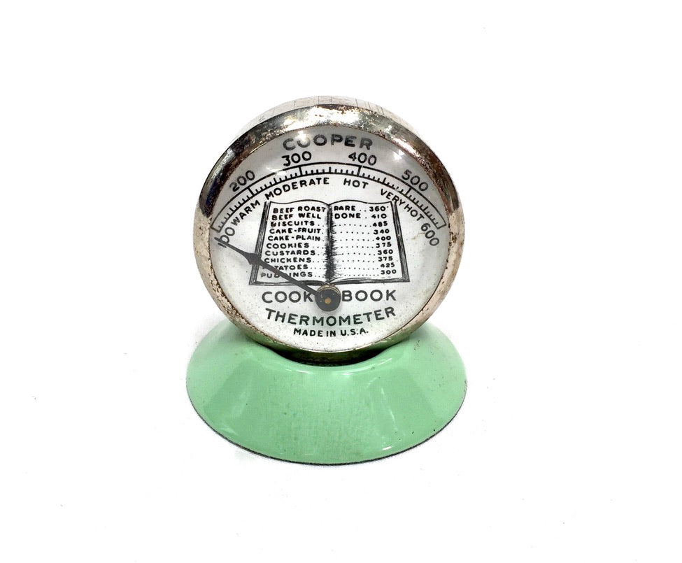 Vintage Cooper's Cookbook Kitchen Oven Thermometer Enamel Kitchenalia / Working