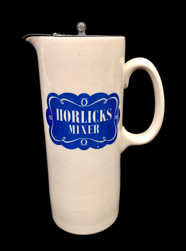Vintage 1960s Alfred Meakin Ceramic Kitchen Horlicks Mixer Jug & Lid Kitchenalia