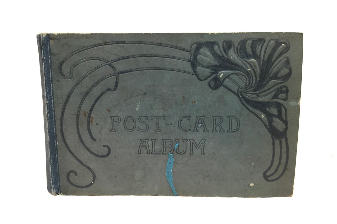 Antique Art Nouveau Early 20th Century Postcard Album / Photo Book / Scrapbook