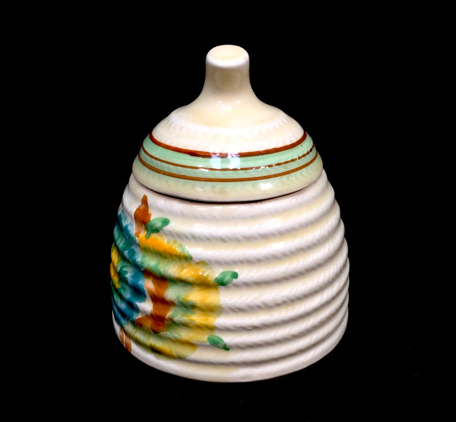 Clarice Cliff Pottery - Honeydew Preserve / Honey Pot / Art Deco / Antique c1936