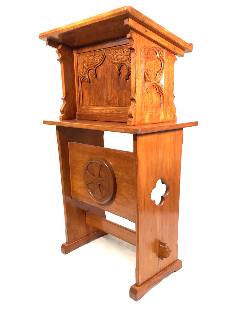 Antique Wooden Large Floor Standing Lectures Lectern / Book Stand / Church