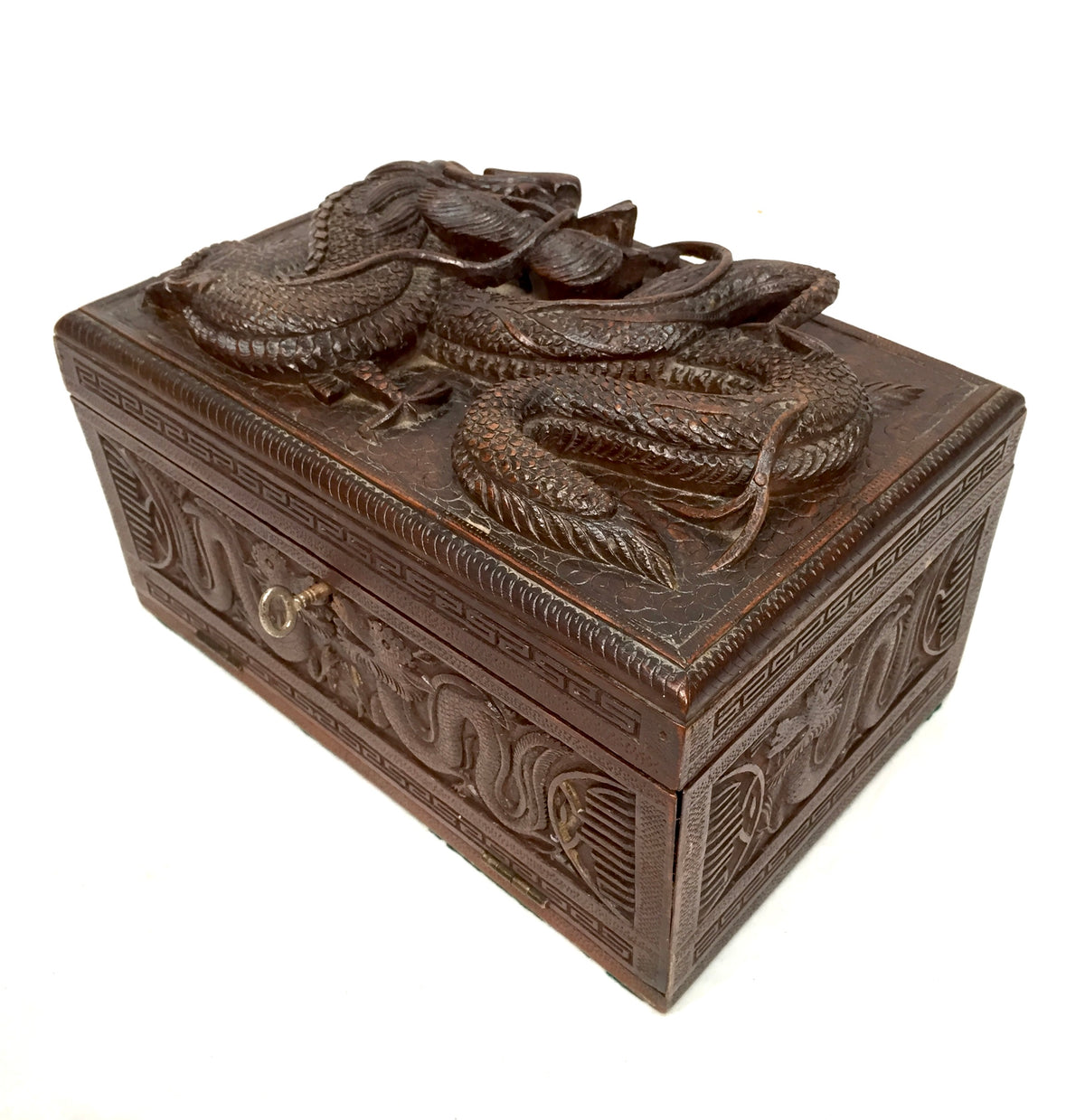 Antique Mahjong Game Carved Box / Bone & Bamboo Tiles / Mah Jong Game / Complete