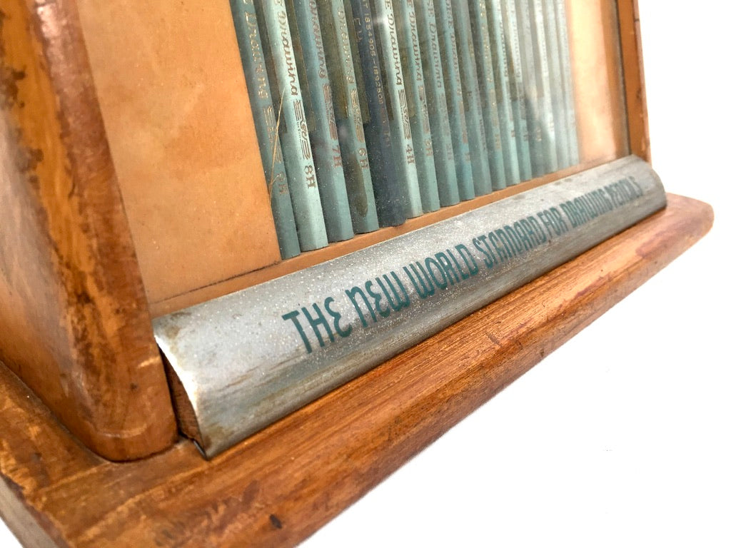 Antique Advertising - Eagle Pencil Company Wooden Shop Display Cabinet Box Case
