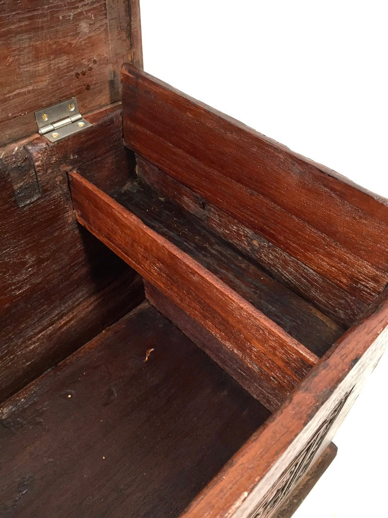 Antique Wooden Carved Blanket Box / Coffer Storage Chest Trunk / Indonesian