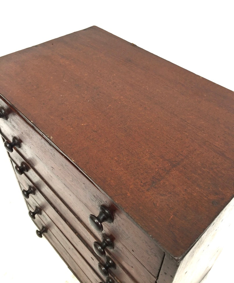 Antique Tabletop Wooden Chest of Collectors Drawers / Storage Box / Cabinet